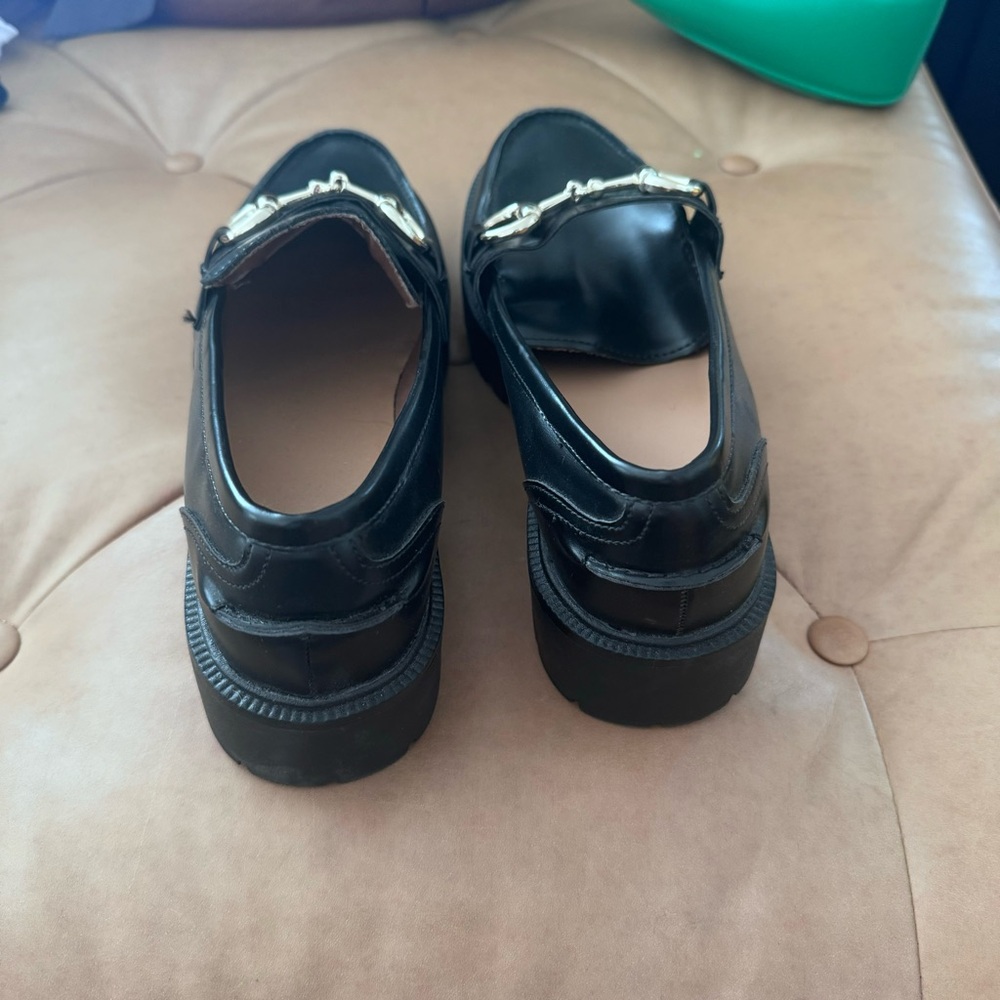 H&M Chunky Black Loafer with Horsebit Buckle Faux Leather - Picture 3 of 4